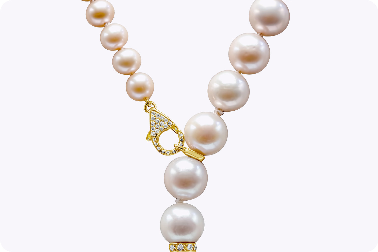 Pink & White South Sea Pearl Opera Length Tassel Necklace