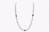 7 Carat Total Pink Sapphire and South Sea Baroque Pearl Necklace