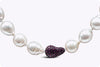 7 Carat Total Pink Sapphire and South Sea Baroque Pearl Necklace
