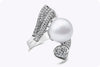 1.44 Carats Diamond & South Sea Pearl Cocktail Fashion Ring in White Gold