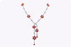41.90 Carats Total Mix-Cut Ruby with Diamonds Flower Necklace in White Gold and Platinum
