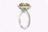 5.32 Carats Total Fancy Color Asscher Cut Diamond Halo Engagement Ring