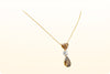 GIA Certified 9.29 Carats Total Mixed Cut Natural Fancy Color Diamond Pendant Necklace in Yellow Gold