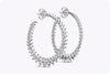 5.71 Carat Total Marquise Cut Unique Style Diamond Hoop Earrings in White Gold