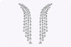 8.12 Carats Total Four Strand Mix Cut Dangle Diamond Earrings in White Gold