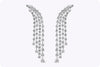 8.12 Carats Total Four Strand Mix Cut Drop Diamond Earrings in White Gold