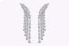 8.12 Carats Total Four Strand Mix Cut Dangle Diamond Earrings in White Gold