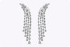 8.12 Carats Total Four Strand Mix Cut Dangle Diamond Earrings in White Gold