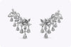 7.21 Carats Total Mixed Cut Diamond Crawler Earrings in White Gold