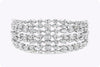 19.24 Carat Total Seven Strand Multi Shape Diamond Wide Bracelet in White Gold