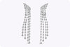 7.58 Carat Total Four Strand Pear Cut Diamond Dangle Drop Earrings in White Gold