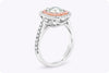 GIA Certified 1.53 Carats Cushion Cut Diamond Double Halo Engagement Ring in White Gold