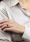 GIA Certified 3.84 Carats Blue Sapphire & Diamond Engagement Ring in Platinum