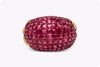 9.68 Carat Total Ruby and Diamond Fashion Dome Ring in Rose Gold