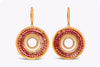 7.27 Carats Total Ruby and Diamond Open-Work Circular Dangle Earrings in Rose Gold