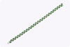 7.79 Carats Oval Cut Emerald Alternating with Diamond Two Row Tennis Bracelet in Two-Toned Gold