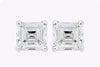 0.27 Carats Total Asscher Cut Diamond Stud Earrings in White Gold