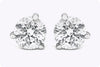 0.61 Carat Round Diamond Stud Earrings in White Gold