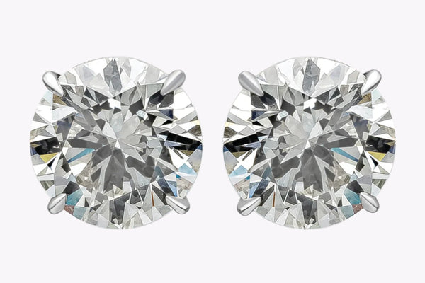 11.46 Carats Total Round Brilliant Cut Diamond Stud Earrings in Platinum