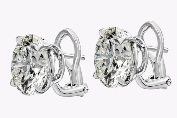 11.46 Carats Total Round Brilliant Cut Diamond Stud Earrings in Platinum