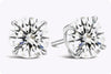1.17 Carat Total Round Diamond Stud Earrings in White Gold