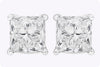 1.04 Carats Total Princess Cut Diamond Stud Earrings in White Gold