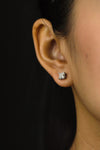 1.90 Carats Total EGL Certified Princess Cut Diamond Stud Earrings in White Gold