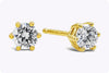 0.39 Carat Round Diamond Stud Earrings in Yellow Gold