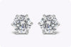 0.75 Carats Total Brilliant Round Shape Diamond Stud Earrings in White Gold