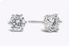 0.75 Carats Total Brilliant Round Shape Diamond Stud Earrings in White Gold