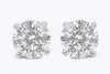 GIA Certified 4.03 Carats Total Brilliant Round Shape Diamond Stud Earrings in White Gold