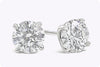 GIA Certified 4.03 Carats Total Brilliant Round Shape Diamond Stud Earrings in White Gold