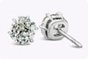 2.31 Carats Total Antique Old Mine Cut Diamond Stud Earrings in Platinum