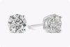 1.62 Carats Total Brilliant Round Shape Diamond Stud Earrings in White Gold