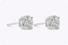 1.62 Carats Total Brilliant Round Shape Diamond Stud Earrings in White Gold