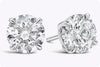 GIA Certified 2.49 Carat Total Round Diamond  Solitaire Stud Earrings
