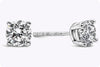 1.02 Carat Total Round Diamond Stud Earrings in White Gold