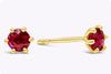 0.56 Carats Total Brilliant Round Ruby Six-Prong Stud Earrings in Yellow Gold