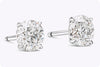 GIA Certified 2.50 Carats Total Round Diamond Stud Earrings in White Gold