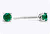 0.27 Carats Round Green Emerald Stud Earrings in White Gold