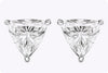 GIA Certified 2.34 Carats Total Trillion Cut Diamond Stud Earrings in White Gold