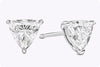 GIA Certified 2.34 Carats Total Trillion Cut Diamond Stud Earrings in White Gold