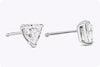 GIA Certified 2.34 Carats Total Trillion Cut Diamond Stud Earrings in White Gold