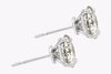 GIA Certified 6.08 Carats Total Round Brilliant Cut Diamond Stud Earrings in Platinum