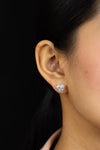GIA Certified 6.03 Carats Total Heart Shape Diamond Stud Earrings in Platinum