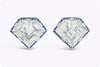 GIA Certified 8.42 Carats Total Diamond-Shaped Stud Earrings in Platinum