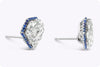 GIA Certified 8.42 Carats Total Diamond-Shaped Stud Earrings in Platinum