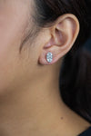 GIA Certified 4.01 Carats Total Elongated Oval Brilliant Cut Diamond Stud Earrings in Platinum