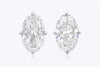 GIA Certified 4.01 Carats Total Elongated Oval Brilliant Cut Diamond Stud Earrings in Platinum