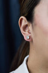 GIA 4.04 Radiant Cut Diamond Stud Earrings